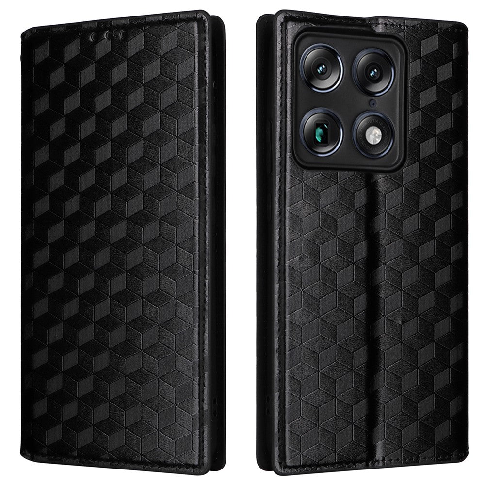 Tegnebogs-etui i PU-læder med rhombemønster til Motorola Signature 5G / Moto X70 Air Pro 5G