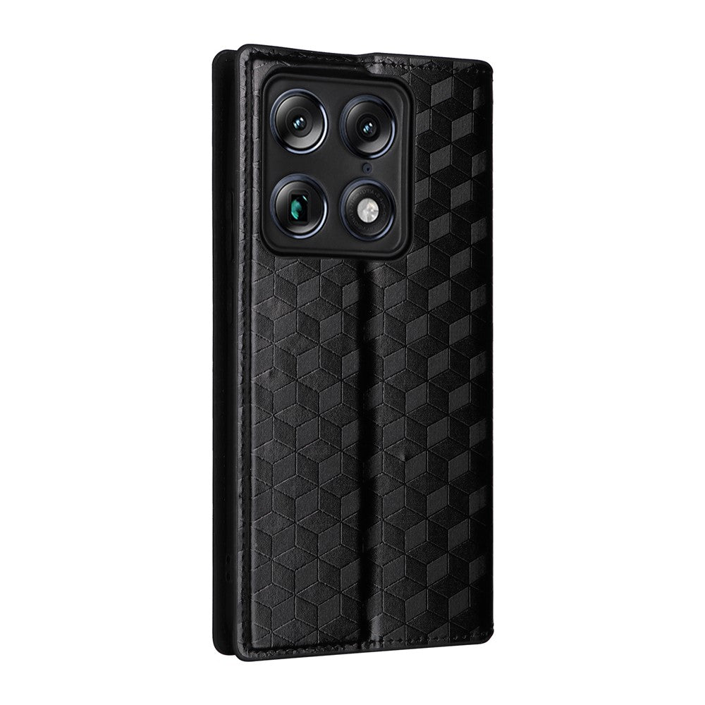 Tegnebogs-etui i PU-læder med rhombemønster til Motorola Signature 5G / Moto X70 Air Pro 5G