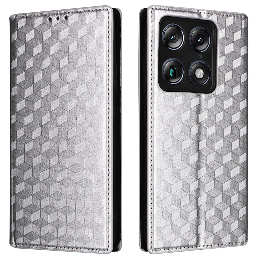 Tegnebogs-etui i PU-læder med rhombemønster til Motorola Signature 5G / Moto X70 Air Pro 5G