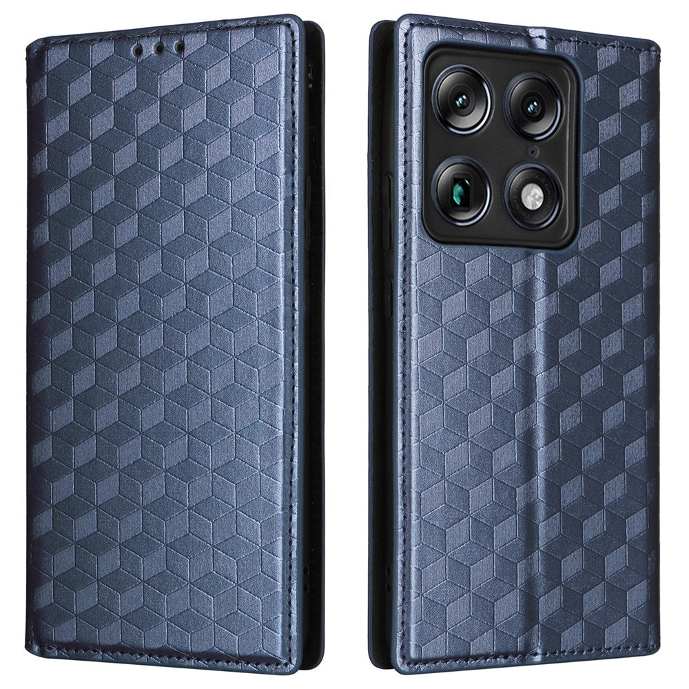 Tegnebogs-etui i PU-læder med rhombemønster til Motorola Signature 5G / Moto X70 Air Pro 5G