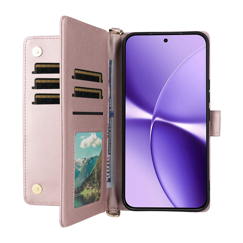 Leather Case For Xiaomi Poco X8 Pro Max 5G  /  Redmi Turbo 5 Max 5G Stand Wallet Phone Cover with Shoulder  /  Wrist Strap
