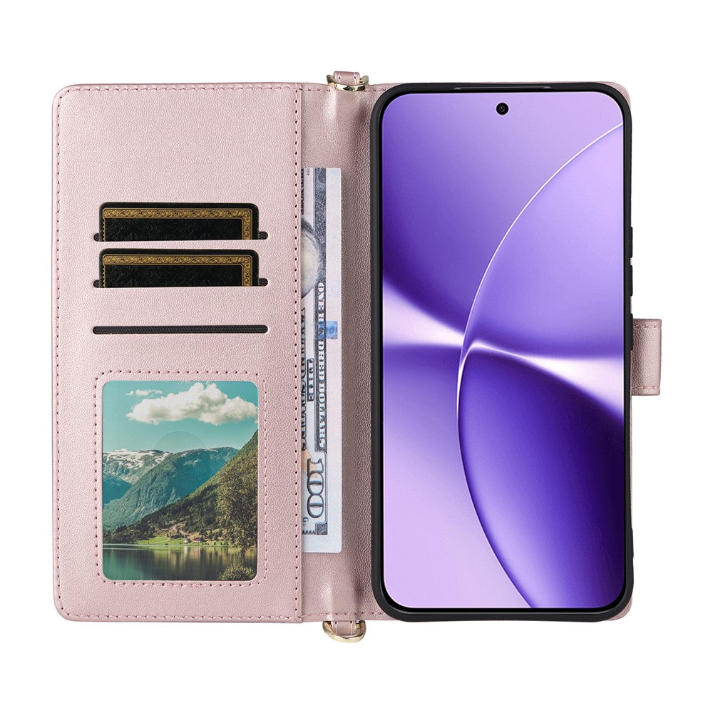 Leather Case For Xiaomi Poco X8 Pro Max 5G  /  Redmi Turbo 5 Max 5G Stand Wallet Phone Cover with Shoulder  /  Wrist Strap