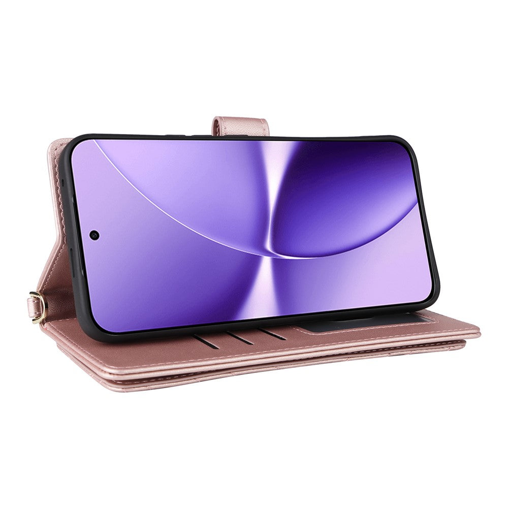 Leather Case For Xiaomi Poco X8 Pro Max 5G  /  Redmi Turbo 5 Max 5G Stand Wallet Phone Cover with Shoulder  /  Wrist Strap