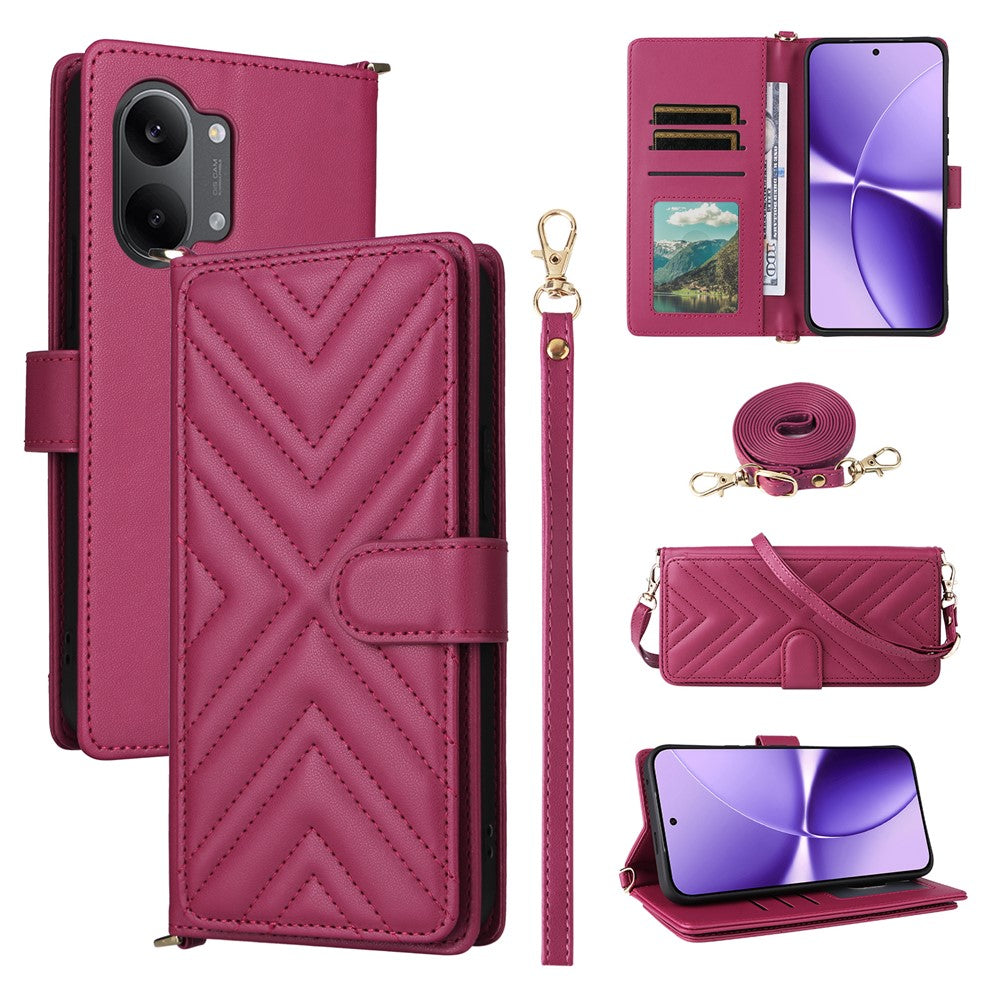 Leather Case For Xiaomi Poco X8 Pro Max 5G  /  Redmi Turbo 5 Max 5G Stand Wallet Phone Cover with Shoulder  /  Wrist Strap
