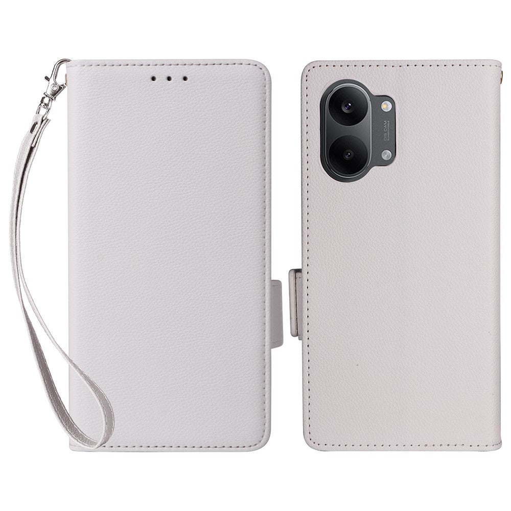 Phone Case For Xiaomi Poco X8 Pro Max 5G  /  Redmi Turbo 5 Max 5G Litchi Texture Wallet Leather Phone Cover with Wrist Strap