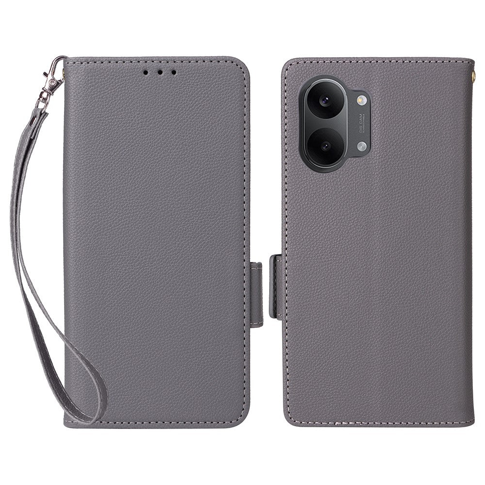 Phone Case For Xiaomi Poco X8 Pro Max 5G  /  Redmi Turbo 5 Max 5G Litchi Texture Wallet Leather Phone Cover with Wrist Strap