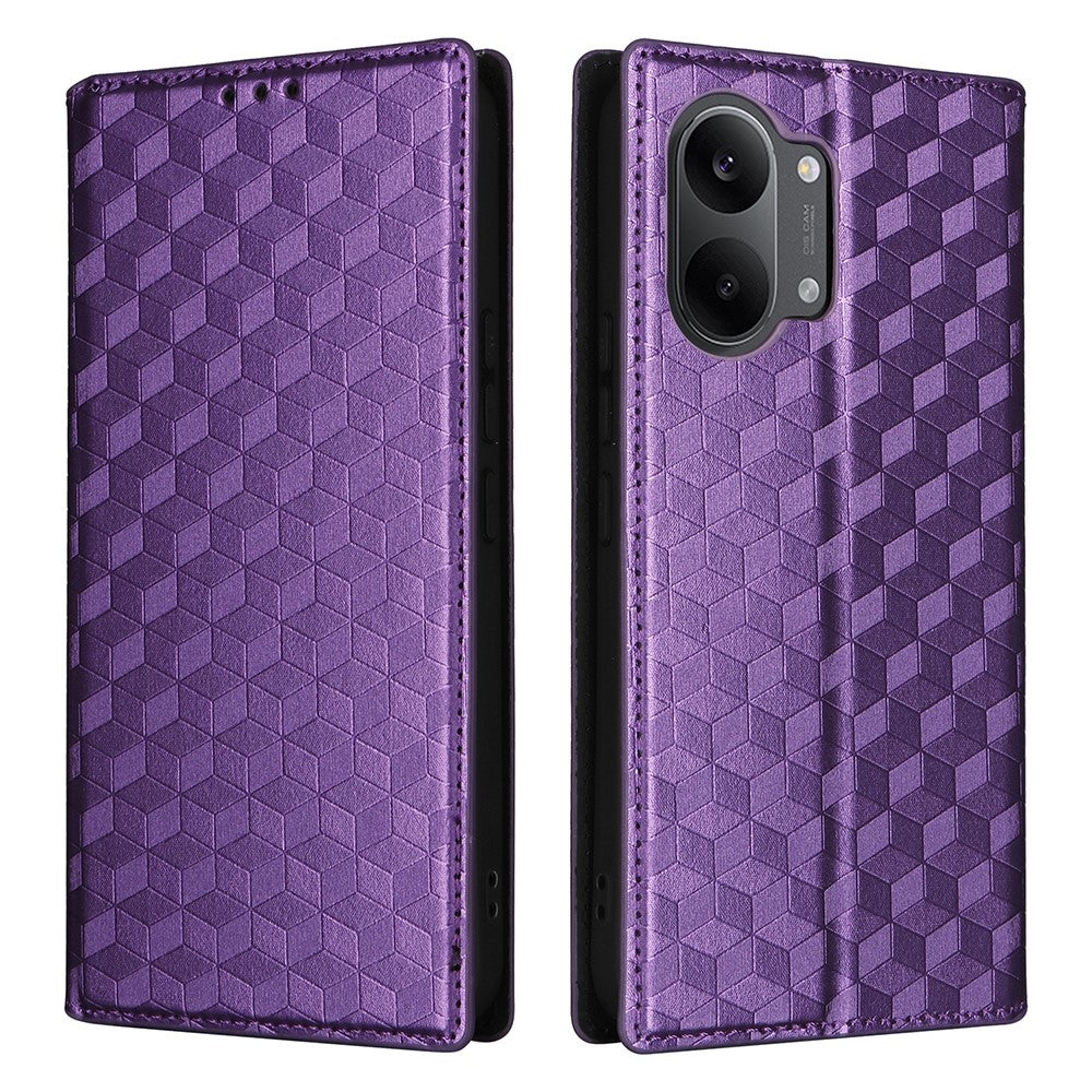 Phone Case For Xiaomi Poco X8 Pro Max 5G  /  Redmi Turbo 5 Max 5G Wallet Rhombus Imprinted PU Leather Protection Phone Cover