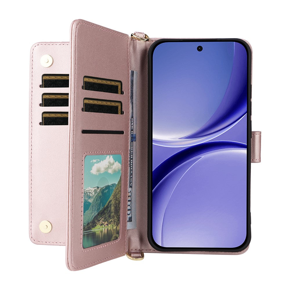 Leather Case For Xiaomi Poco X8 Pro 5G  /  Redmi Turbo 5 5G Stand Wallet Phone Cover with Shoulder  /  Wrist Strap