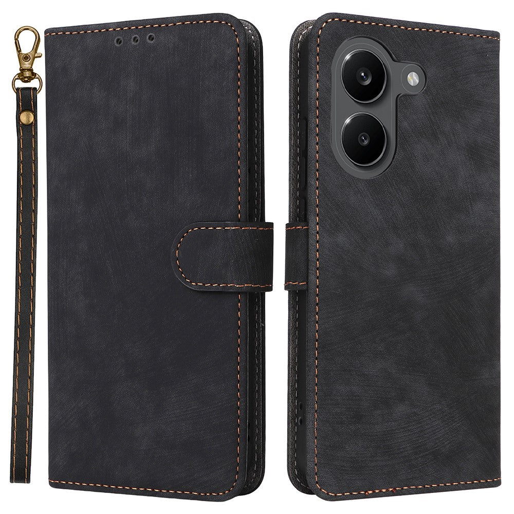 Phone Case For Xiaomi Poco X8 Pro 5G  /  Redmi Turbo 5 5G Wallet RFID Blocking PU Leather Phone Cover Stand with Strap