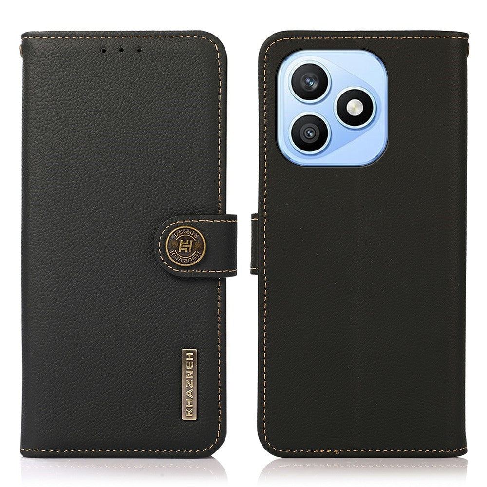 KHAZNEH til Honor X8d 4G cover ægte okselæder RFID-blokerende pung telefoncover