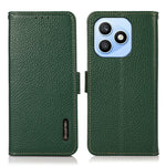 KHAZNEH for Honor X8d 4G Phone Case Litchi Texture Genuine Cow Leather Cover RFID Blocking