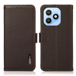KHAZNEH for Honor X8d 4G Phone Case Litchi Texture Genuine Cow Leather Cover RFID Blocking
