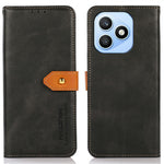 KHAZNEH For Honor X8d 4G Wallet Case Gold Magnetic Clasp Cowhide Texture Leather Flip Stand Phone Cover