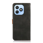 KHAZNEH For Honor X8d 4G Wallet Case Gold Magnetic Clasp Cowhide Texture Leather Flip Stand Phone Cover