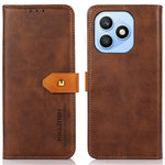 KHAZNEH For Honor X8d 4G Wallet Case Gold Magnetic Clasp Cowhide Texture Leather Flip Stand Phone Cover