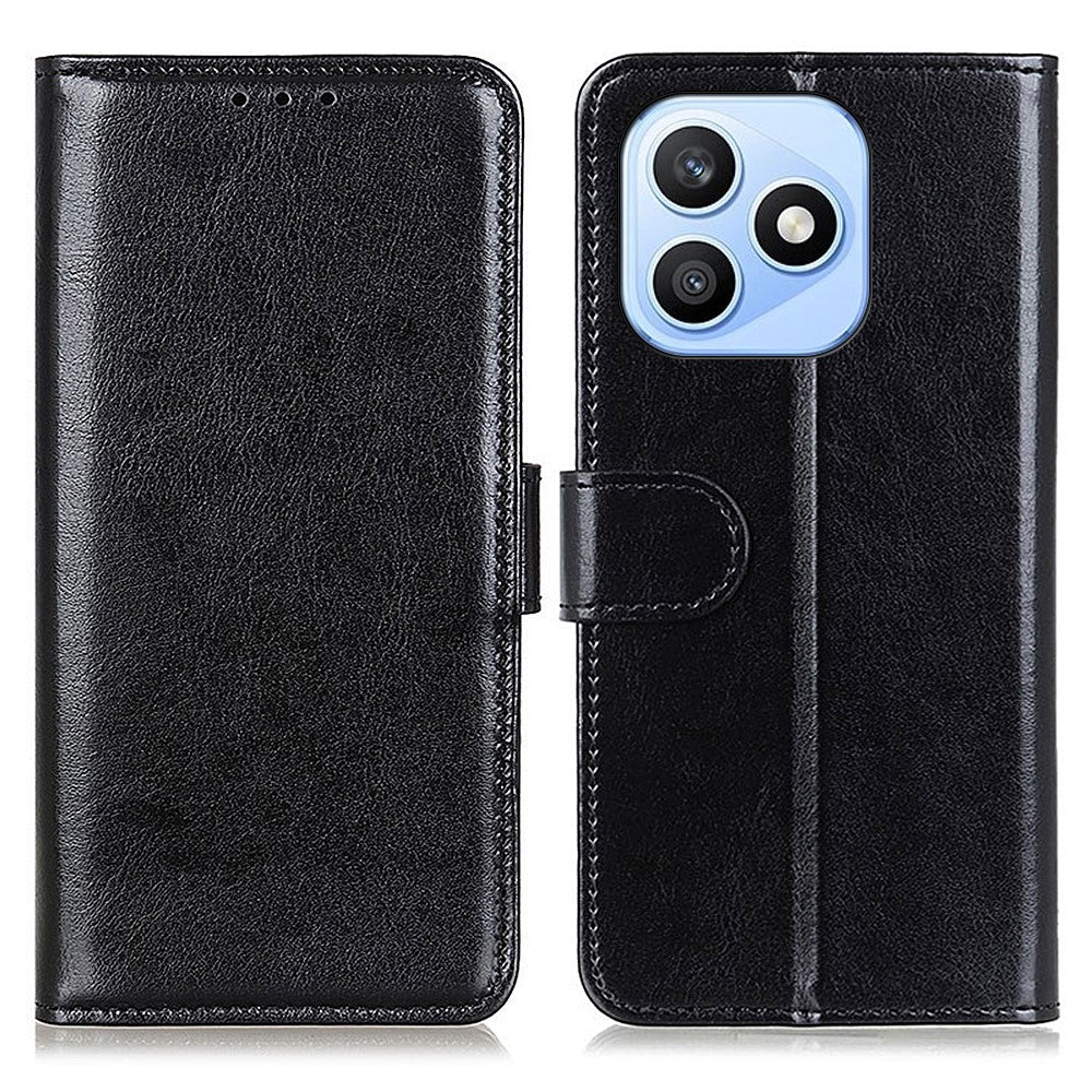 For Honor X8d 4G Case Crazy Horse Texture PU Leather Phone Stand Cover