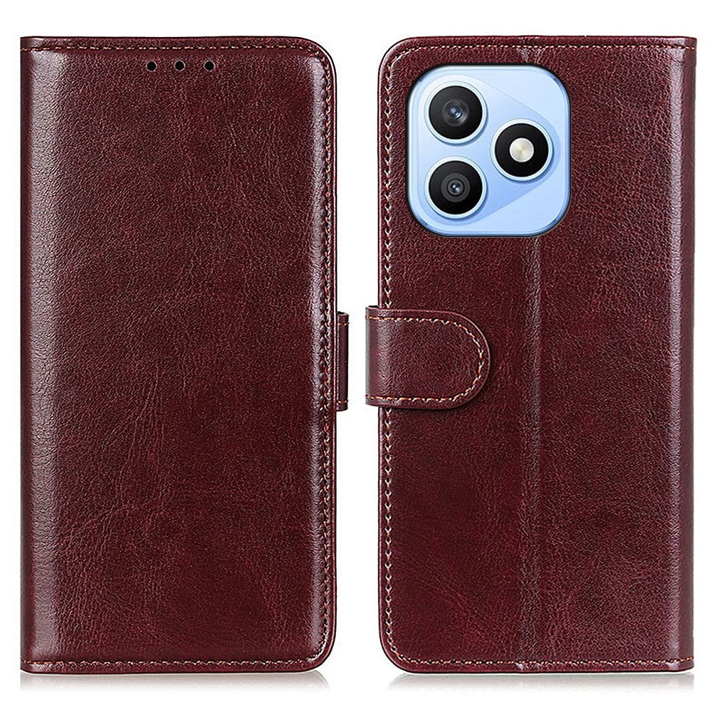 For Honor X8d 4G Case Crazy Horse Texture PU Leather Phone Stand Cover