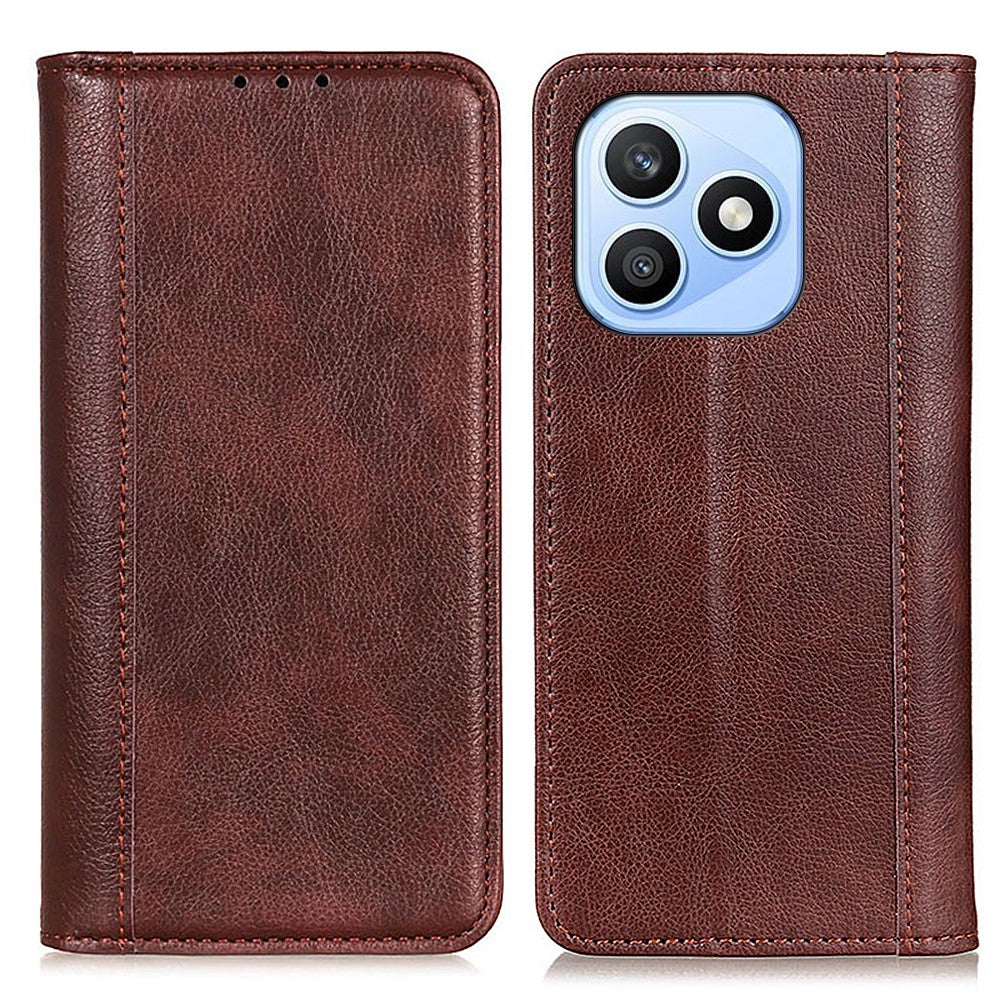For Honor X8d 4G Stand Case Split Leather Litchi Texture Wallet Phone Cover