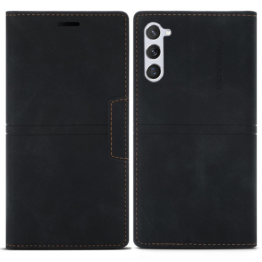 For Samsung Galaxy S23 Magnetic Auto-absorbed PU Leather Stand Case Phone Full Protection Cover with Wallet