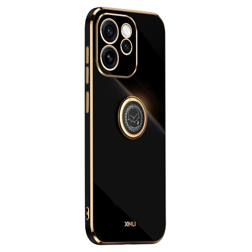 XINLI mobilskal till Oppo Reno15 Pro Max 5G (Global) / Reno15 Pro 5G (Kina) Ringstativ Galvaniserat TPU Svettåligt Skyddande mobilskal
