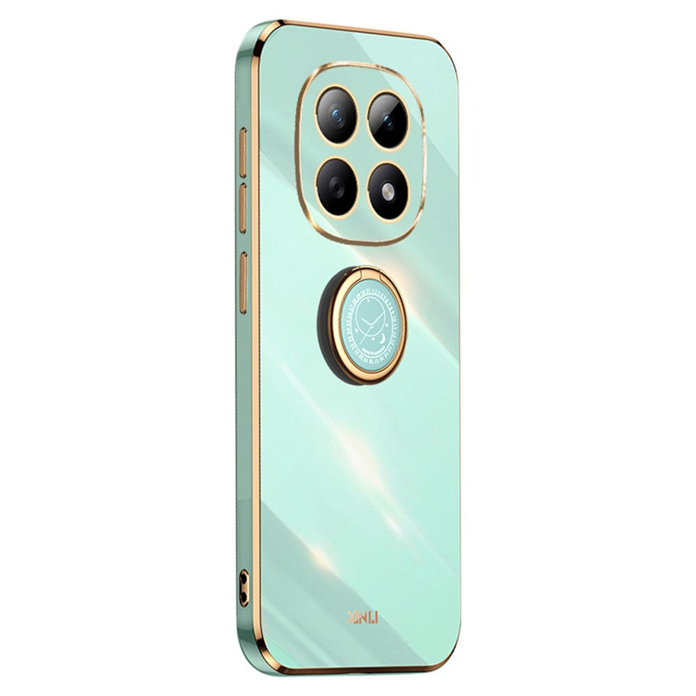 XINLI For Xiaomi Redmi Note 15 4G (Global) Phone Case Ring Kickstand Electroplating TPU Sweatproof Protection Phone Cover