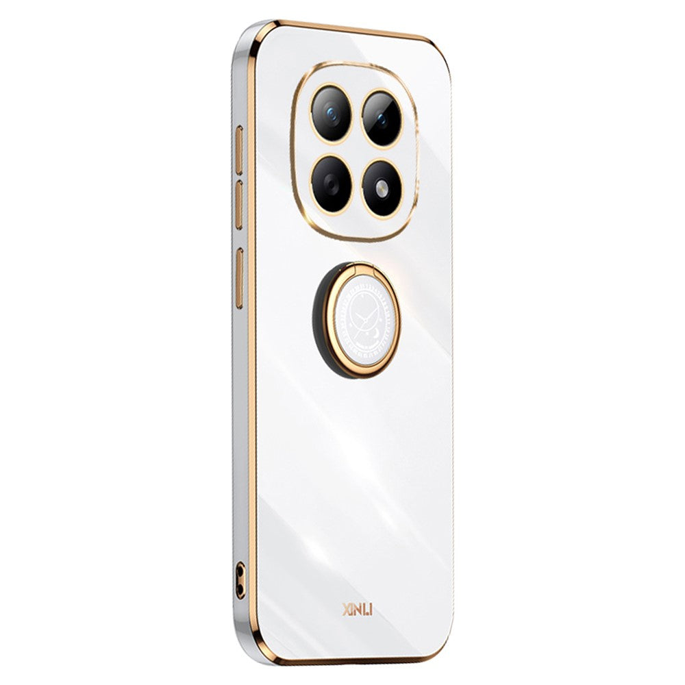 XINLI For Xiaomi Redmi Note 15 4G (Global) Phone Case Ring Kickstand Electroplating TPU Sweatproof Protection Phone Cover