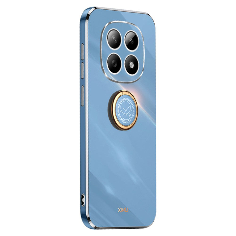 XINLI For Xiaomi Redmi Note 15 4G (Global) Phone Case Ring Kickstand Electroplating TPU Sweatproof Protection Phone Cover