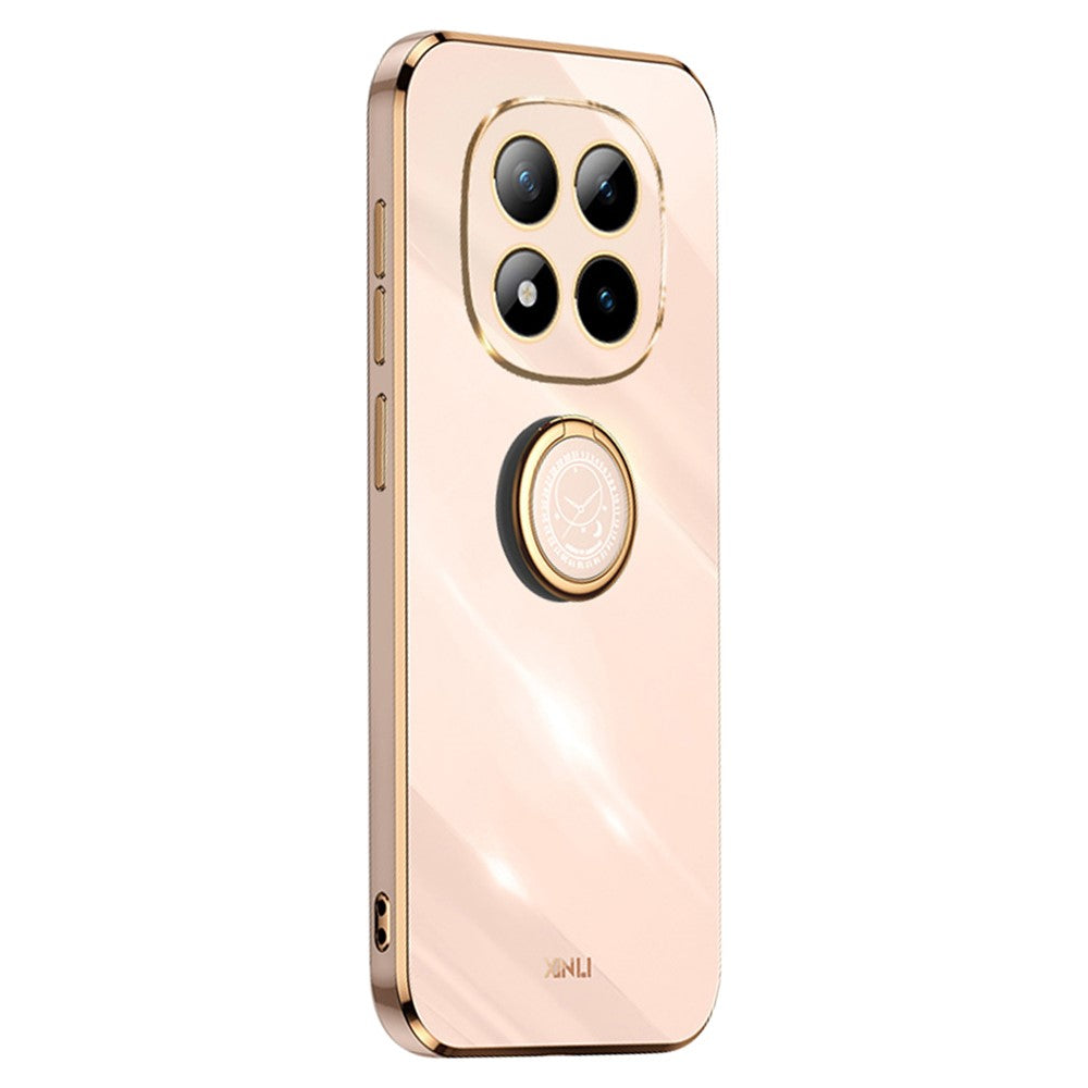 XINLI För Xiaomi Redmi Note 15 Pro 4G (Global) mobilskal Ringstativ Galvaniserad TPU Svettåligt Skyddande mobilskal