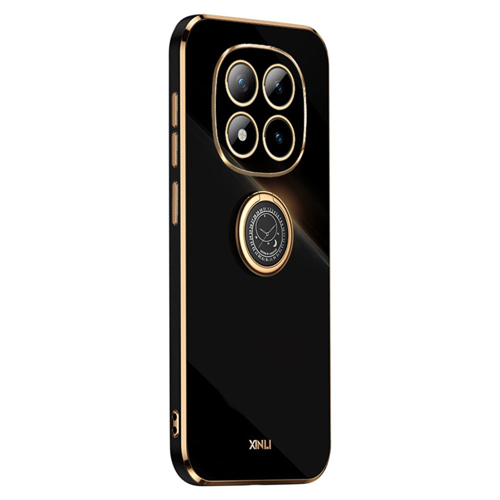 XINLI För Xiaomi Redmi Note 15 Pro 4G (Global) mobilskal Ringstativ Galvaniserad TPU Svettåligt Skyddande mobilskal