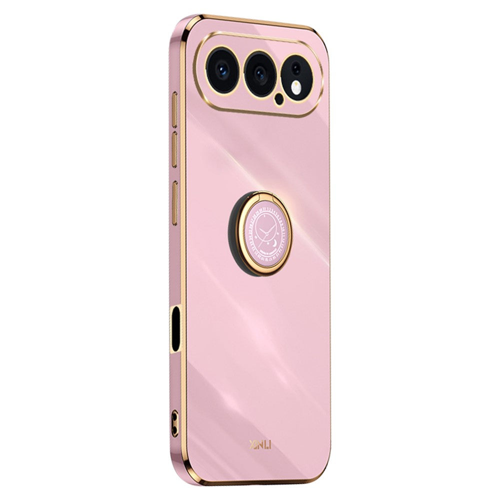 XINLI For Honor 500 5G Phone Case Ring Kickstand Electroplating TPU Sweatproof Protection Phone Cover
