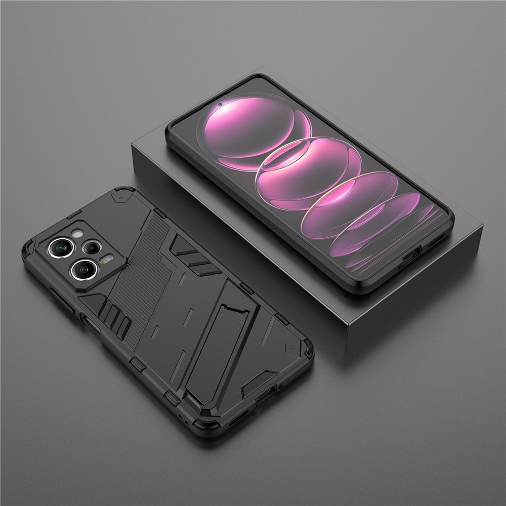 For Xiaomi Redmi Note 12 Pro 5G Hard PC+Soft TPU Kickstand Case Anti-scratch Mobile Phone Cover