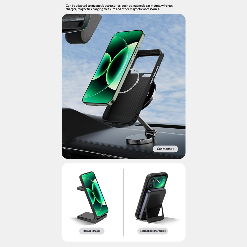 ABEEL For Xiaomi 17 Ultra 5G Magnetic Case Ultra-thin 6D Printed Shockproof TPU PC Aluminum Alloy Leather Phone Cover