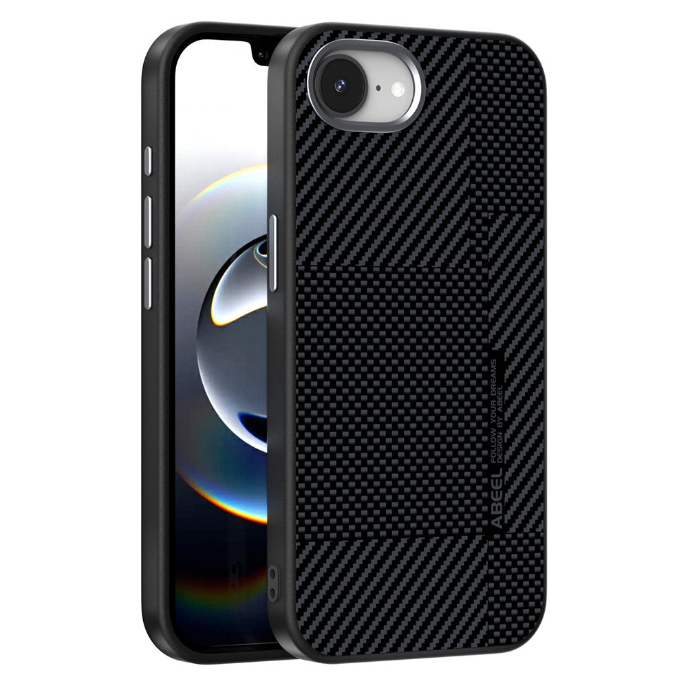 ABEEL For iPhone 17e  /  16e Magnetic Case Ultra-thin 6D Printed Shockproof TPU PC Aluminum Alloy Leather Phone Cover