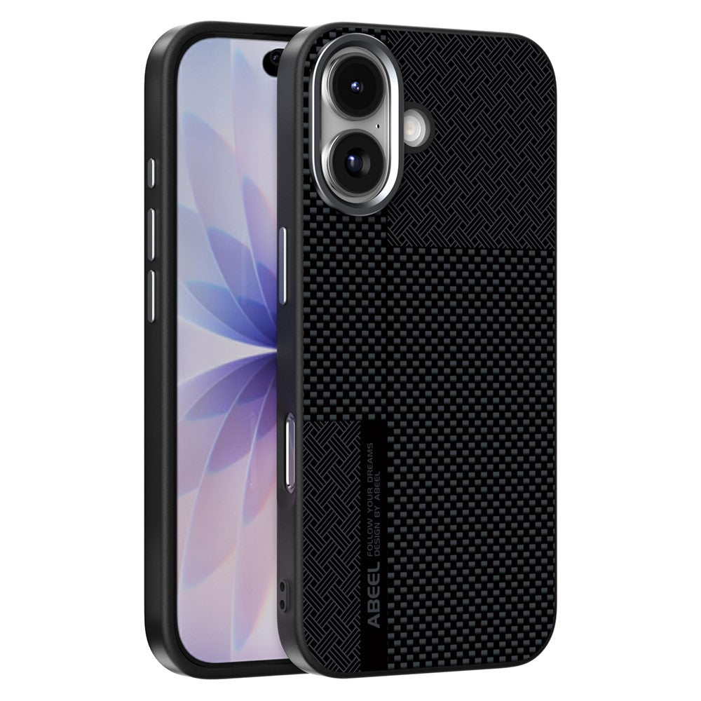 ABEEL Magnetiskt Skal För iPhone 17 Ultratunt 6D-tryckt Stötsäkert TPU PC Aluminiumlegering Läder mobilskal
