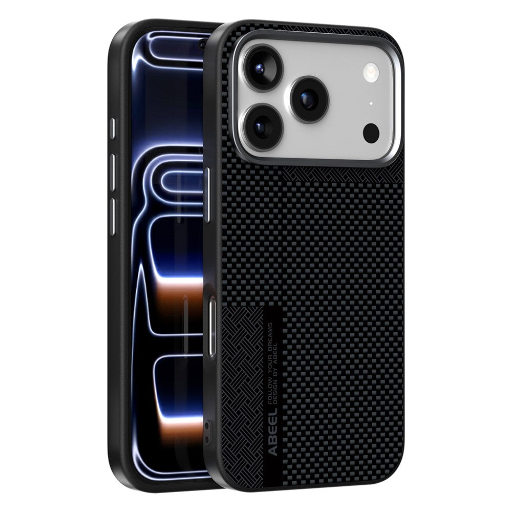 ABEEL For iPhone 18 Pro Max / 17 Pro Max Magnetic Case Ultra-thin 6D Printed Shockproof TPU PC Aluminum Alloy Leather Phone Cover