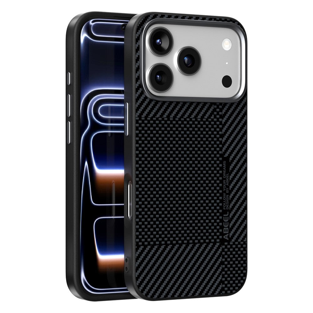 ABEEL For iPhone 18 Pro Max / 17 Pro Max Magnetic Case Ultra-thin 6D Printed Shockproof TPU PC Aluminum Alloy Leather Phone Cover