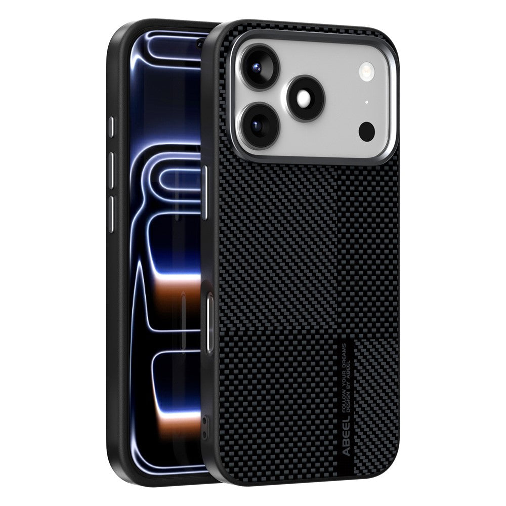 ABEEL For iPhone 18 Pro Max / 17 Pro Max Magnetic Case Ultra-thin 6D Printed Shockproof TPU PC Aluminum Alloy Leather Phone Cover