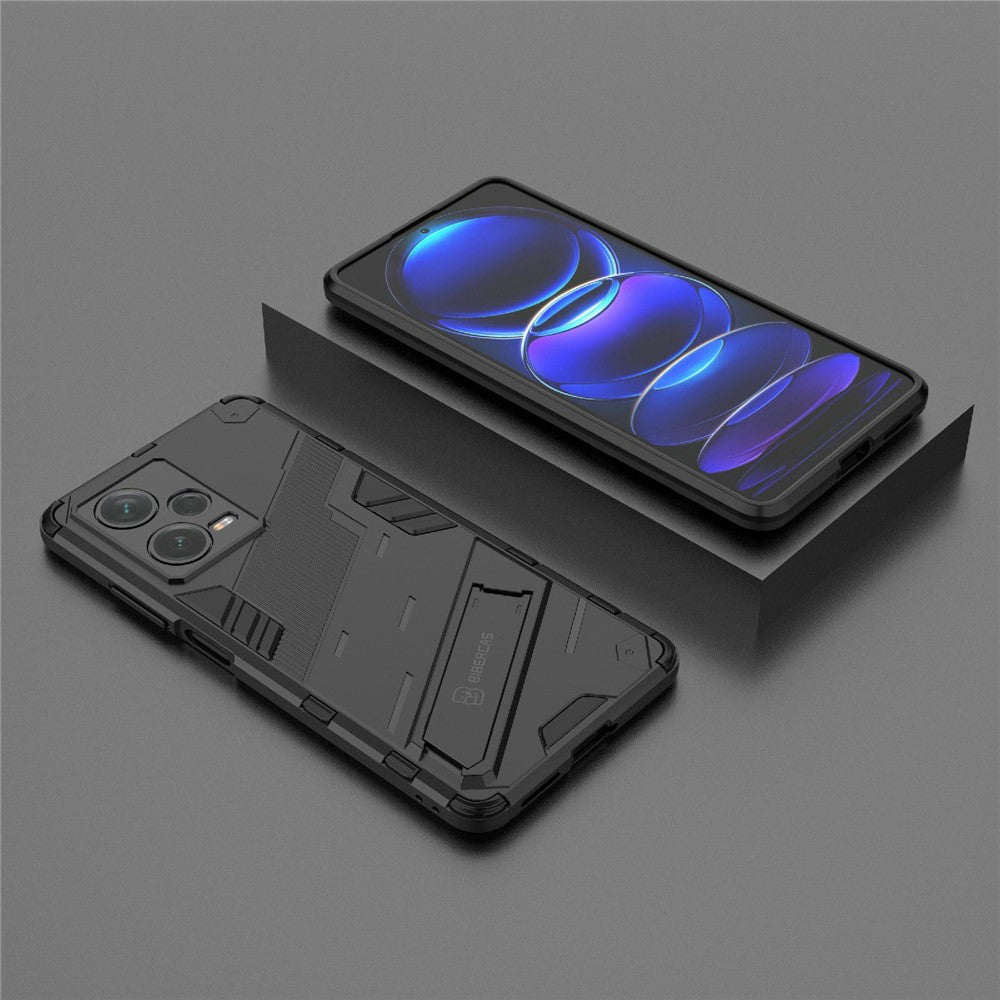 Xiaomi Redmi Note 12 Pro+ 5G Hårt PC+Mjukt TPU mobilskal Stötsäkert Stativ Skyddande Skal