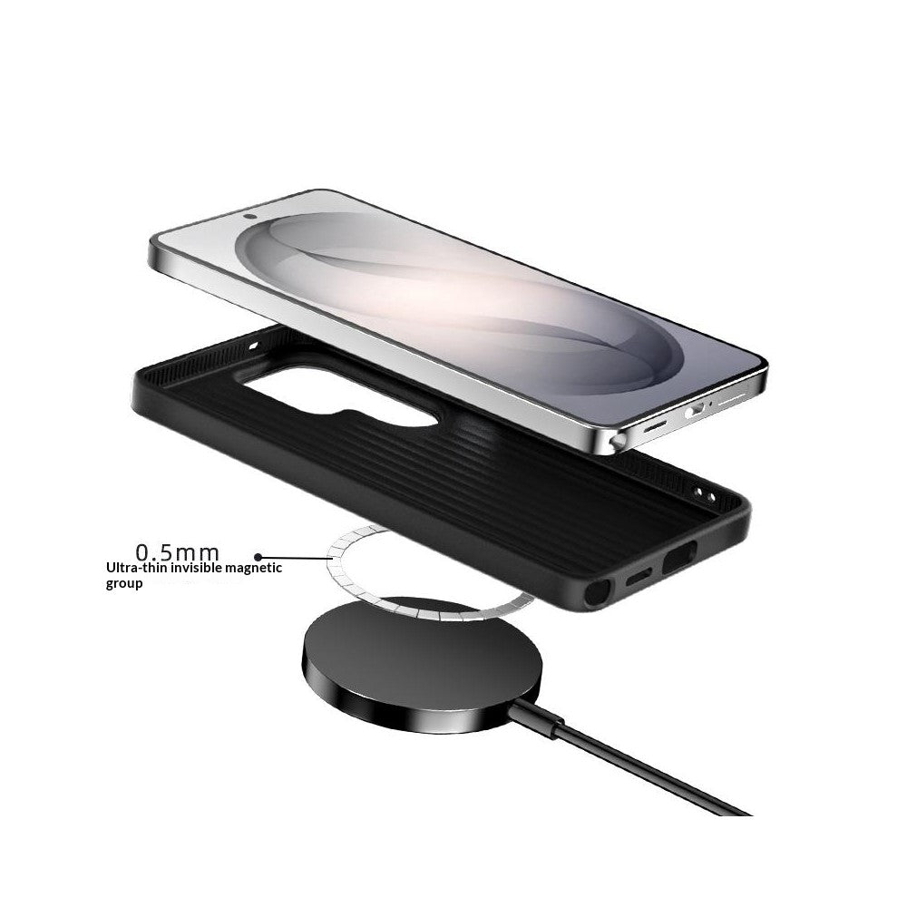 ABEEL For Samsung Galaxy S26 Ultra Magnetic Case Ultra-thin 6D Printed Shockproof TPU PC Aluminum Alloy Leather Phone Cover