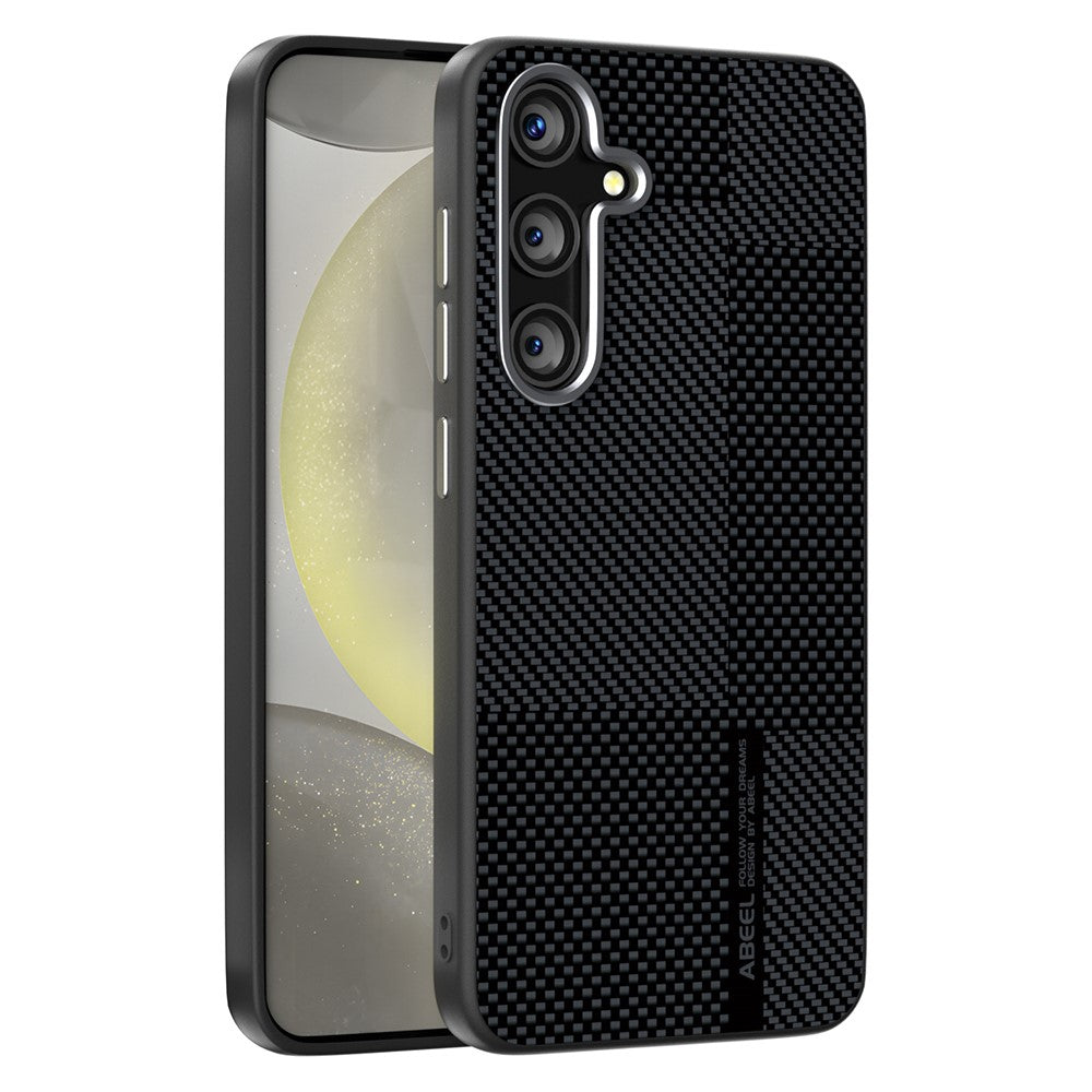 ABEEL Til Samsung Galaxy S25 FE Magnetisk Cover Ultratyndt 6D Printet Stødsikkert TPU PC Aluminiumslegering Læder Telefoncover