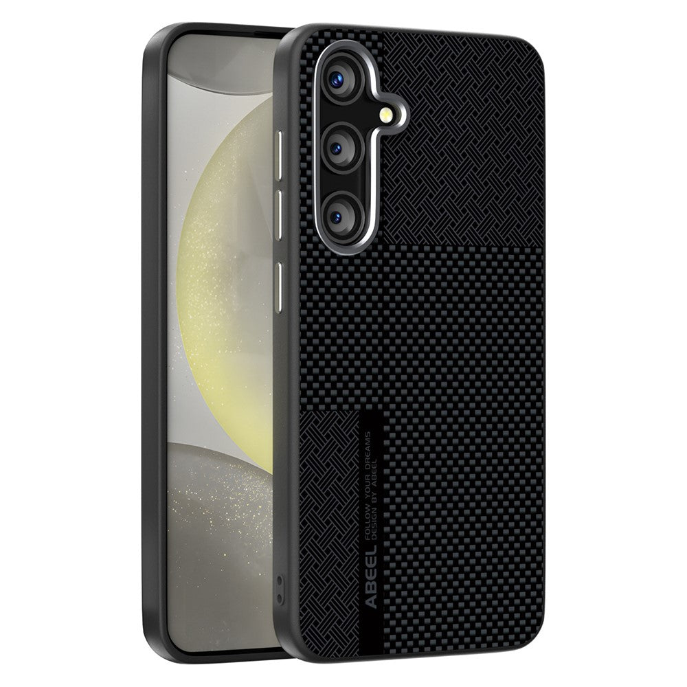 ABEEL For Samsung Galaxy S24 FE Magnetic Case Ultra-thin 6D Printed Shockproof TPU PC Aluminum Alloy Leather Phone Cover