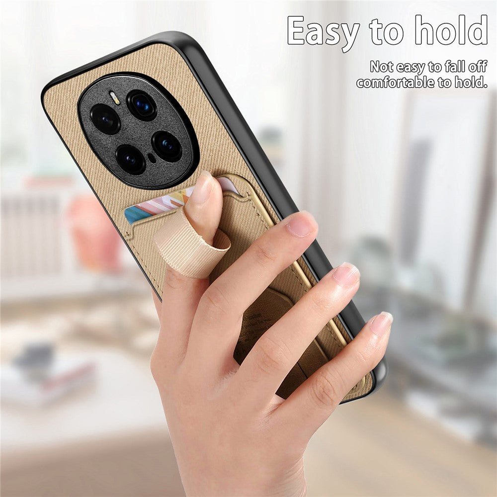 For Honor Magic7 Pro 5G Case Cloth Texture TPU PU Leather PC Phone Back Cover with Card Holder Kickstand