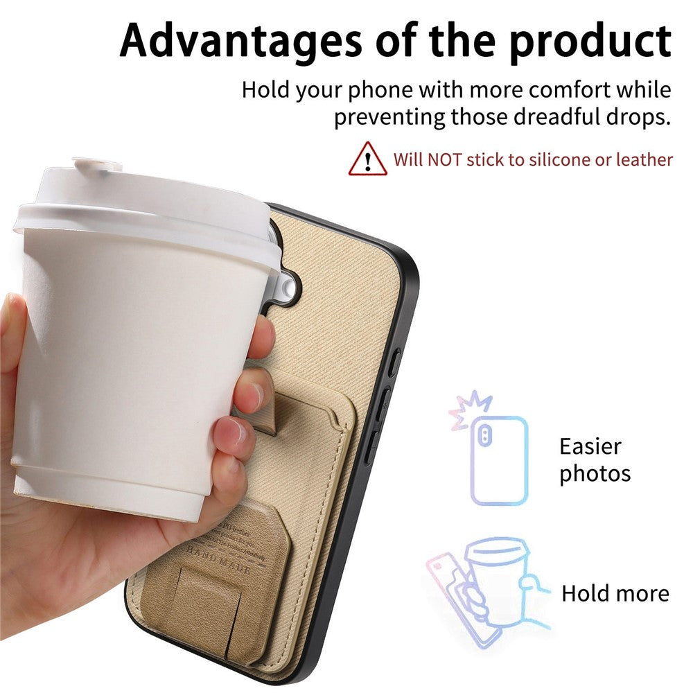 For Honor Magic7 Pro 5G Case Cloth Texture TPU PU Leather PC Phone Back Cover with Card Holder Kickstand