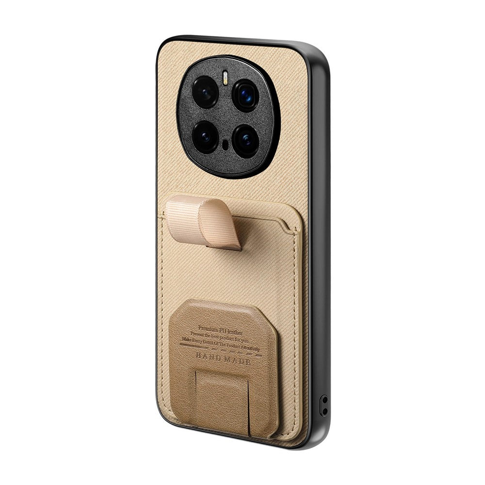 For Honor Magic7 Pro 5G Case Cloth Texture TPU PU Leather PC Phone Back Cover with Card Holder Kickstand