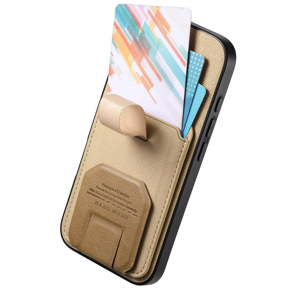 For Honor Magic7 Pro 5G Case Cloth Texture TPU PU Leather PC Phone Back Cover with Card Holder Kickstand
