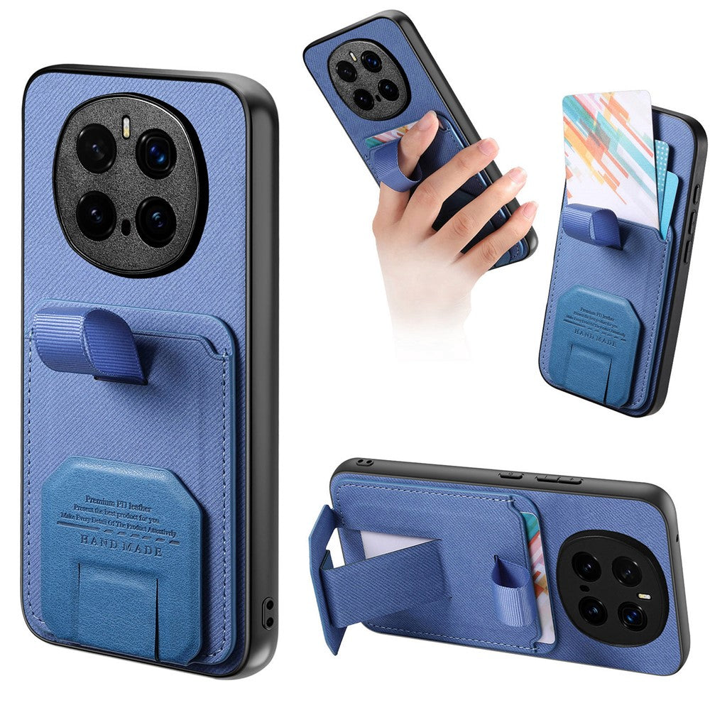 For Honor Magic7 Pro 5G Case Cloth Texture TPU PU Leather PC Phone Back Cover with Card Holder Kickstand
