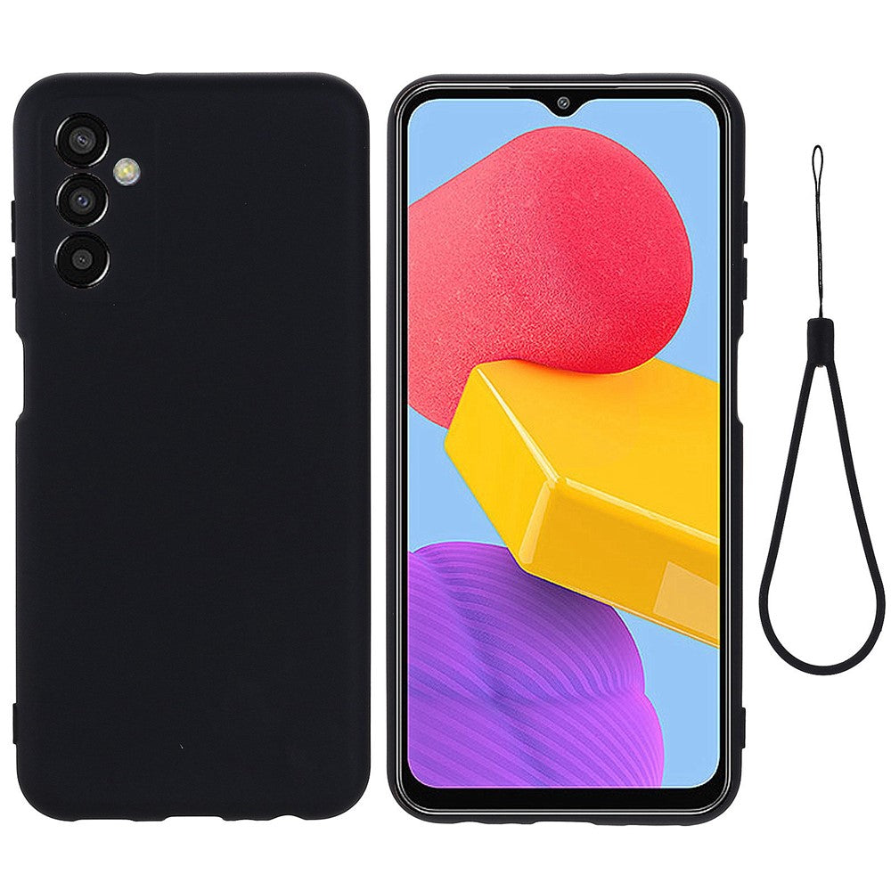 Shockproof Slim Case for Samsung Galaxy F13 4G Liquid Silicone Phone Cover Anti-Drop Protective Case with Strap