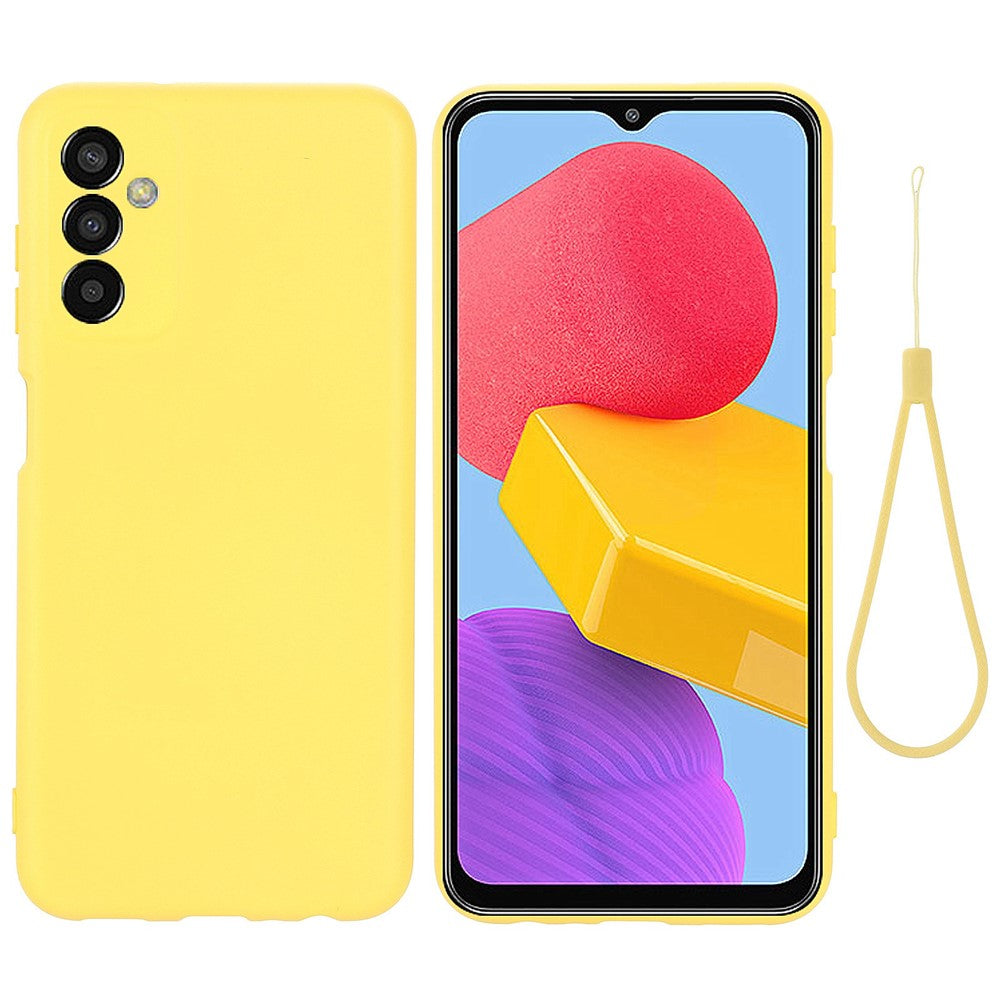 Shockproof Slim Case for Samsung Galaxy F13 4G Liquid Silicone Phone Cover Anti-Drop Protective Case with Strap