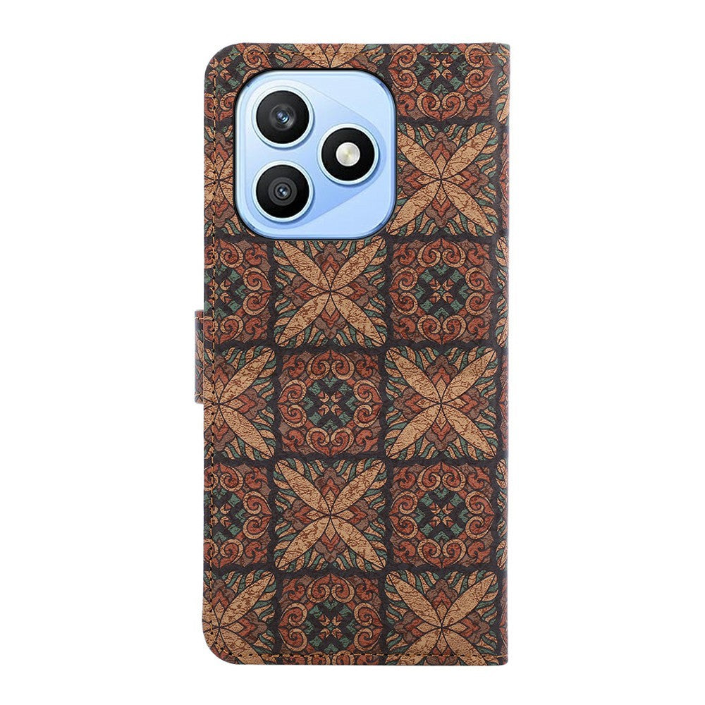 For Honor X8d 4G Leather Wallet Case Bohemian-style TPU PU Phone Cover with Stand
