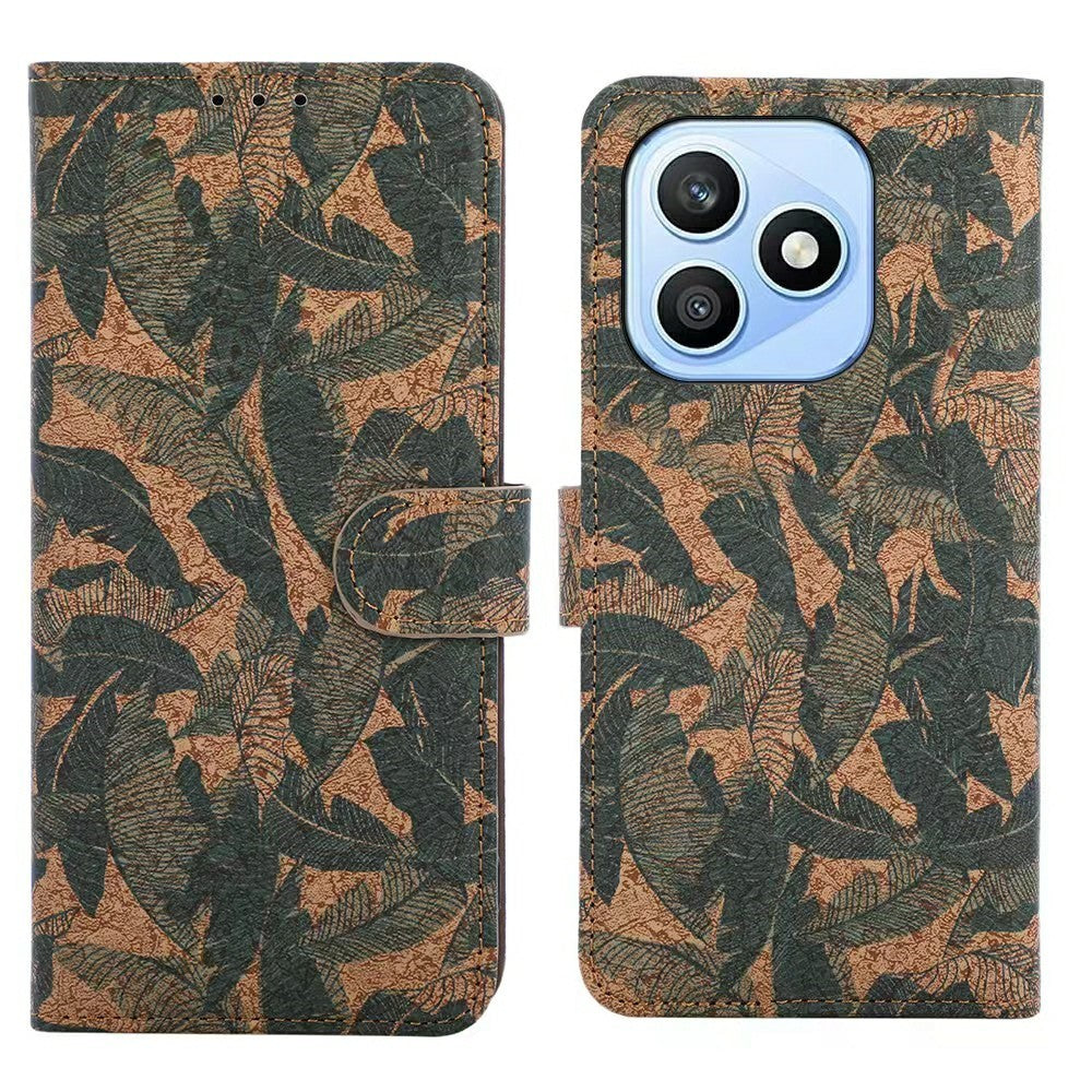 For Honor X8d 4G Leather Wallet Case Bohemian-style TPU PU Phone Cover with Stand